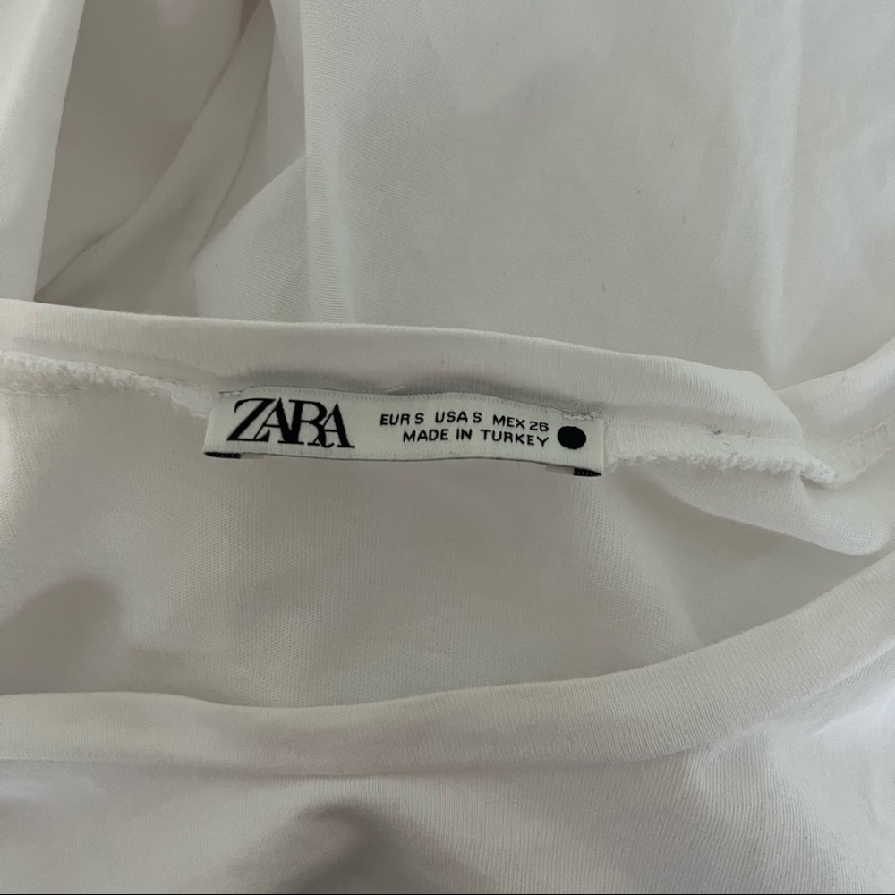 ZARA sz S White Hi Lo Tshirt Tee Williamsburg Brooklyn New York - Picture 3 of 9